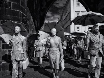 Health sector workers walking peacefully during a silent protest in Prague, Czech Republic, 2015 health sector workers walking peacefully during a silent protest.